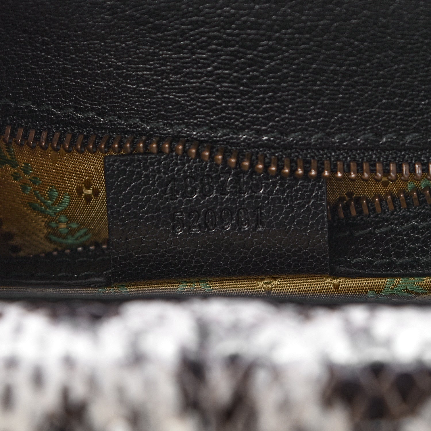 Gucci Calfskin Snakeskin Studded Small Ottilia Top Handle Bag Black 10 of 12