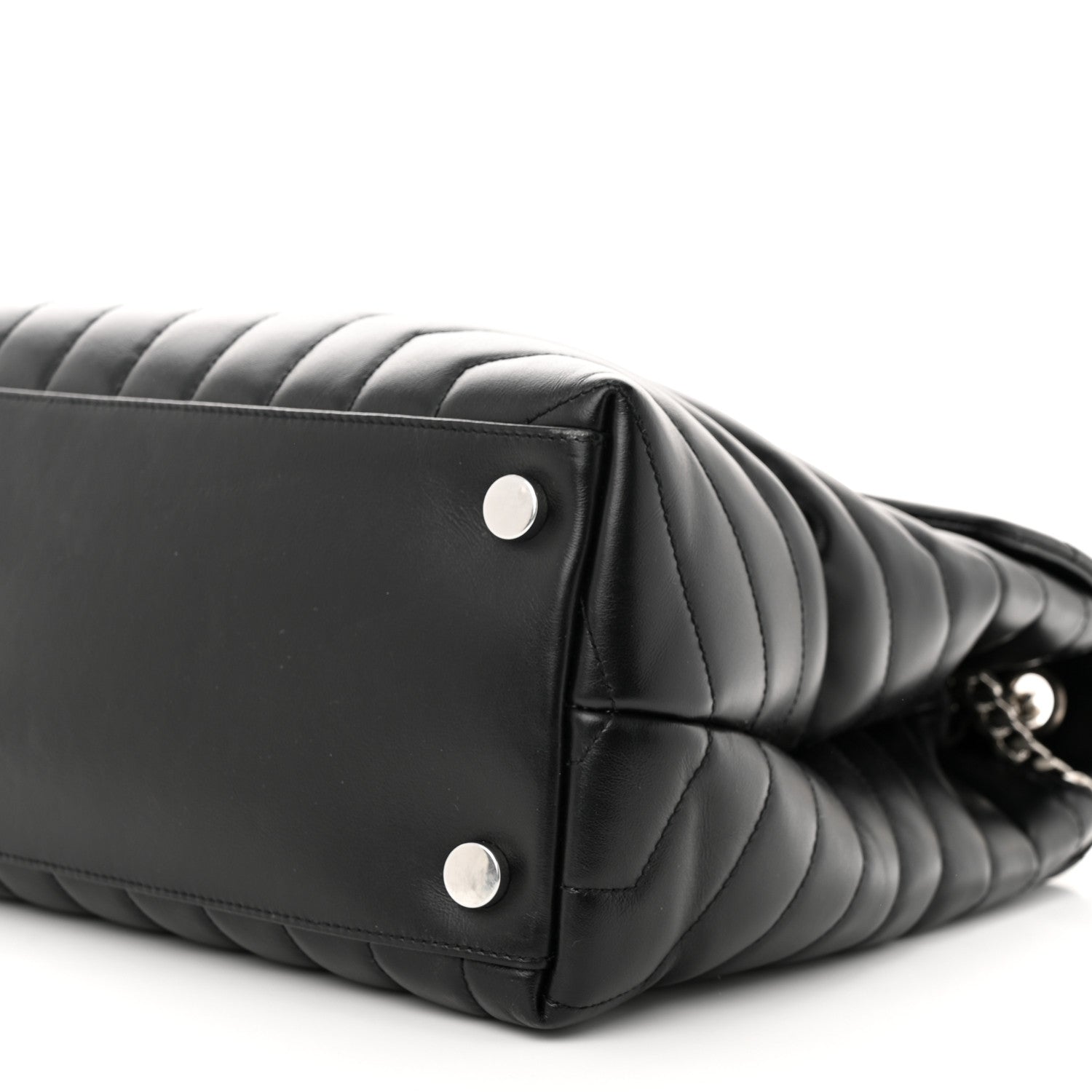 Saint Laurent Calfskin Y Quilted Monogram Large Loulou Chain Satchel Black 10 of 11