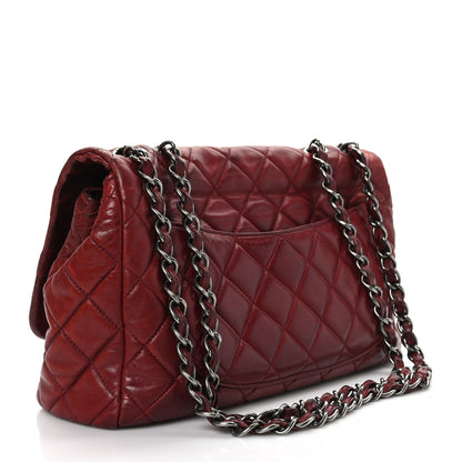 Chanel Lambskin Quilted Jumbo Single Flap Dark Red 3 of 9