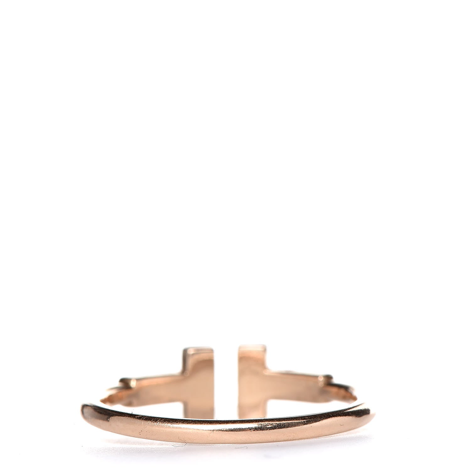 Tiffany 18K Rose Gold Diamond T Wire Ring 52 6 4 of 5