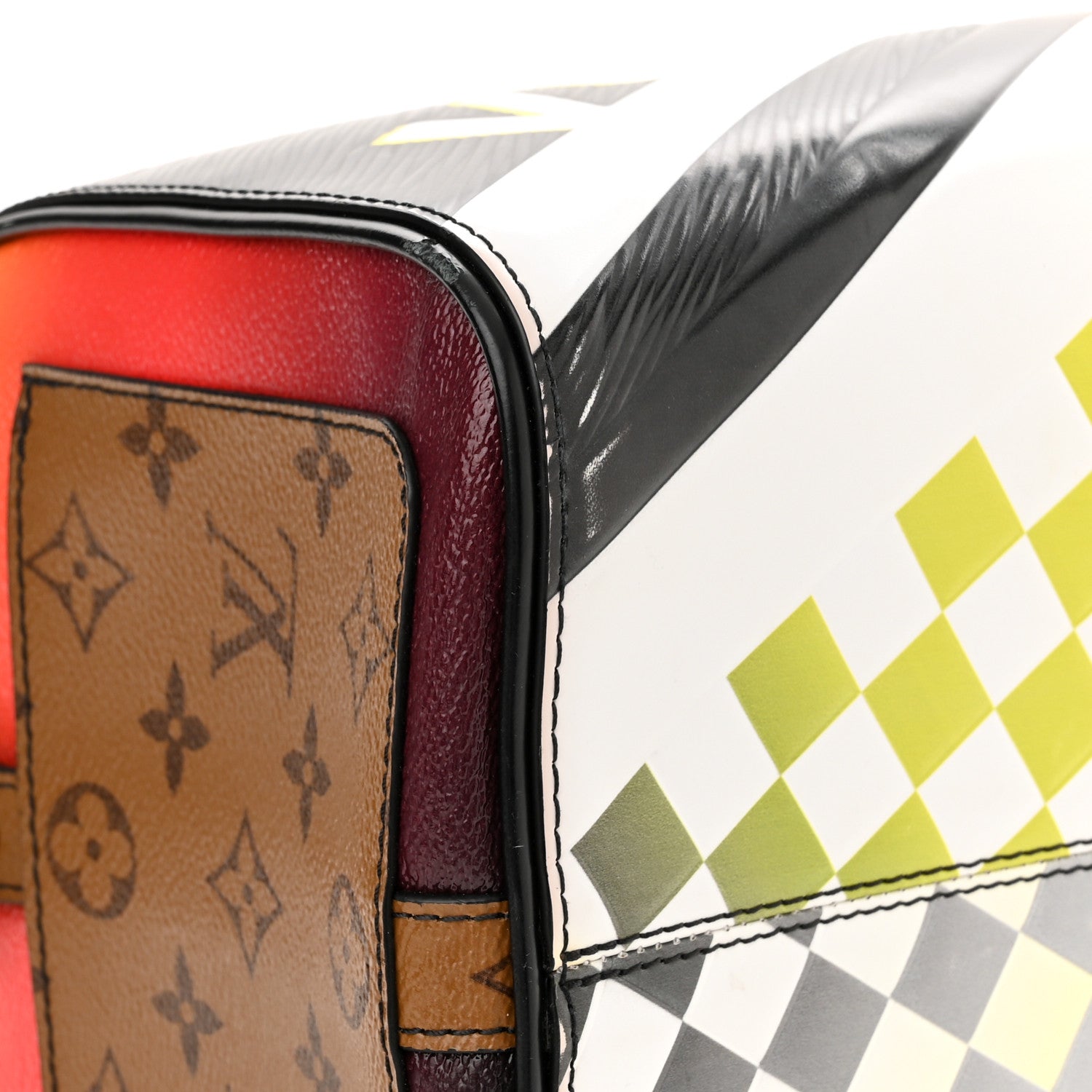 Louis Vuitton Epi Reverse Monogram Damier Race Speedy Bandouliere 30 Black Yellow 11 of 12
