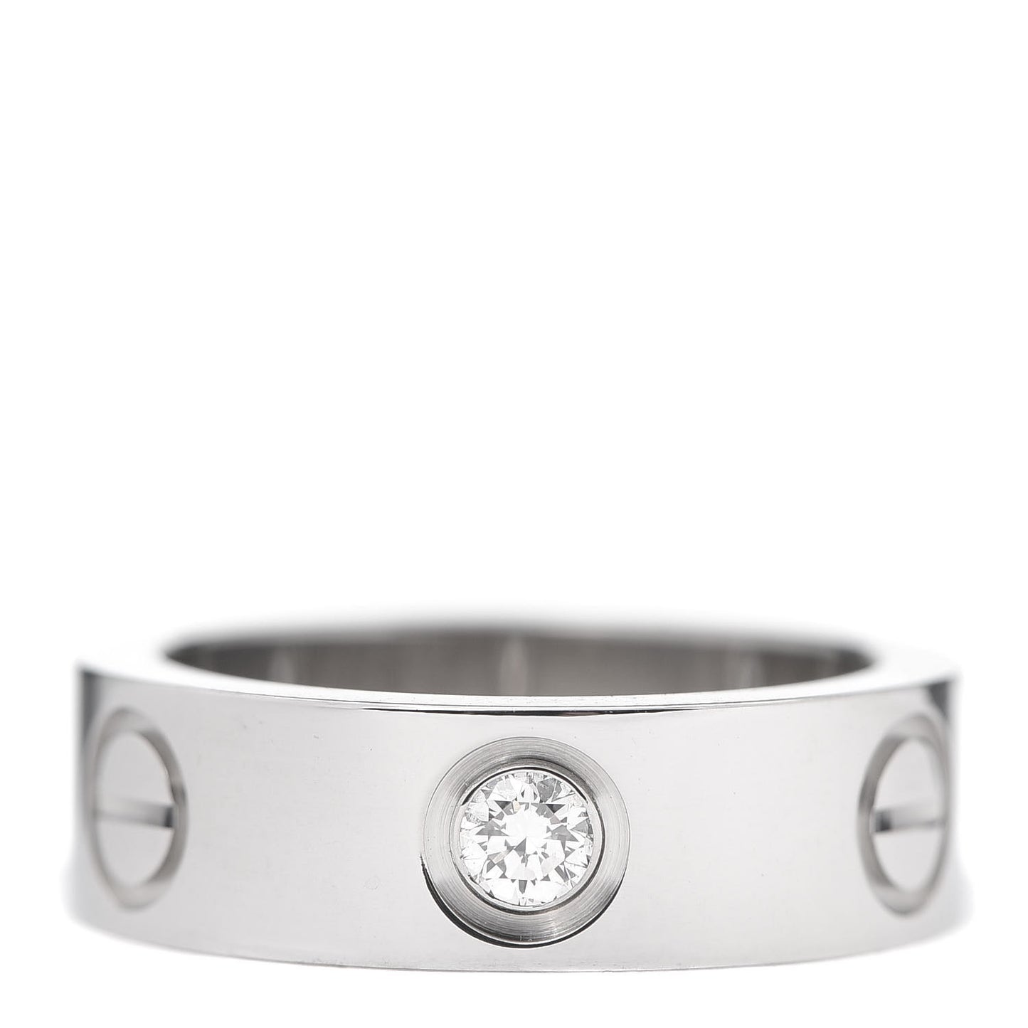 18K White Gold 3 Diamond 5.5mm LOVE Ring 47 4