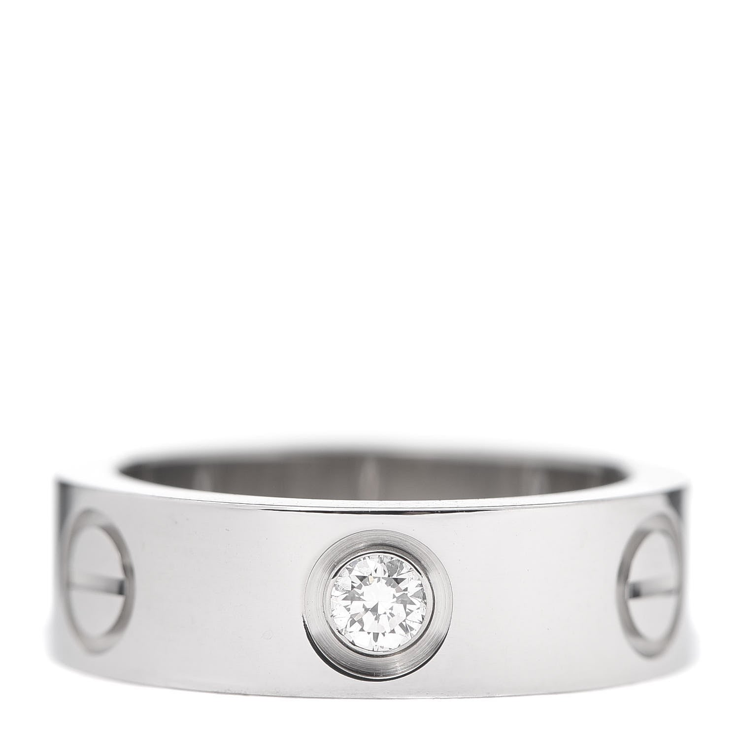 Cartier 18K White Gold 3 Diamond 5.5mm LOVE Ring 47 4 3 of 5
