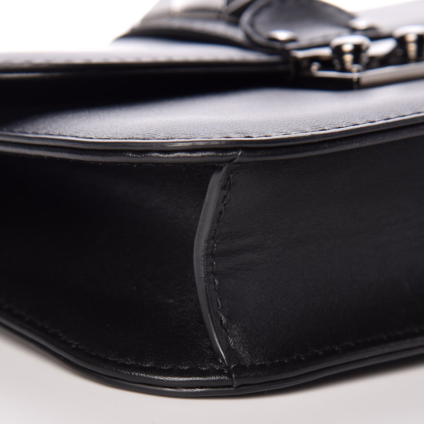 Vitello Small Glam Lock Rockstud Flap Black