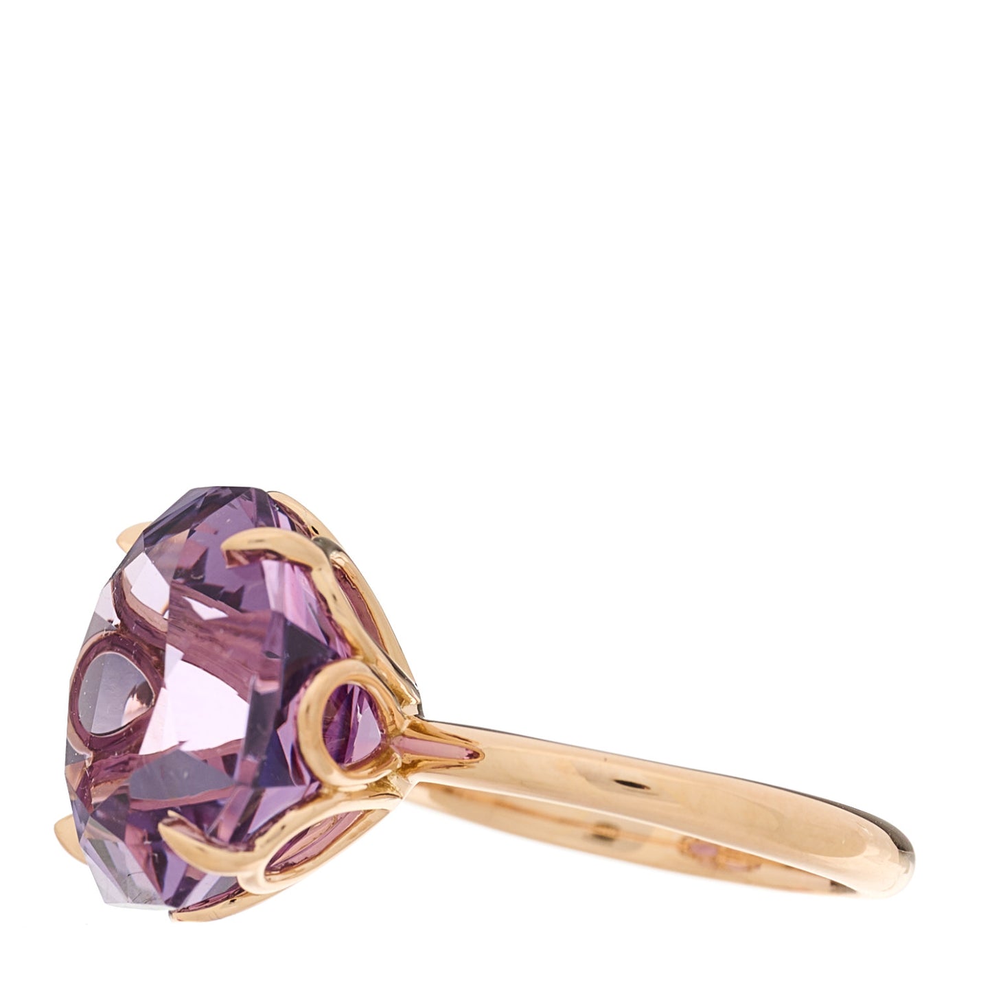 18K Rose Gold Amethyst Octagonal Sparklers Ring 48 4.25