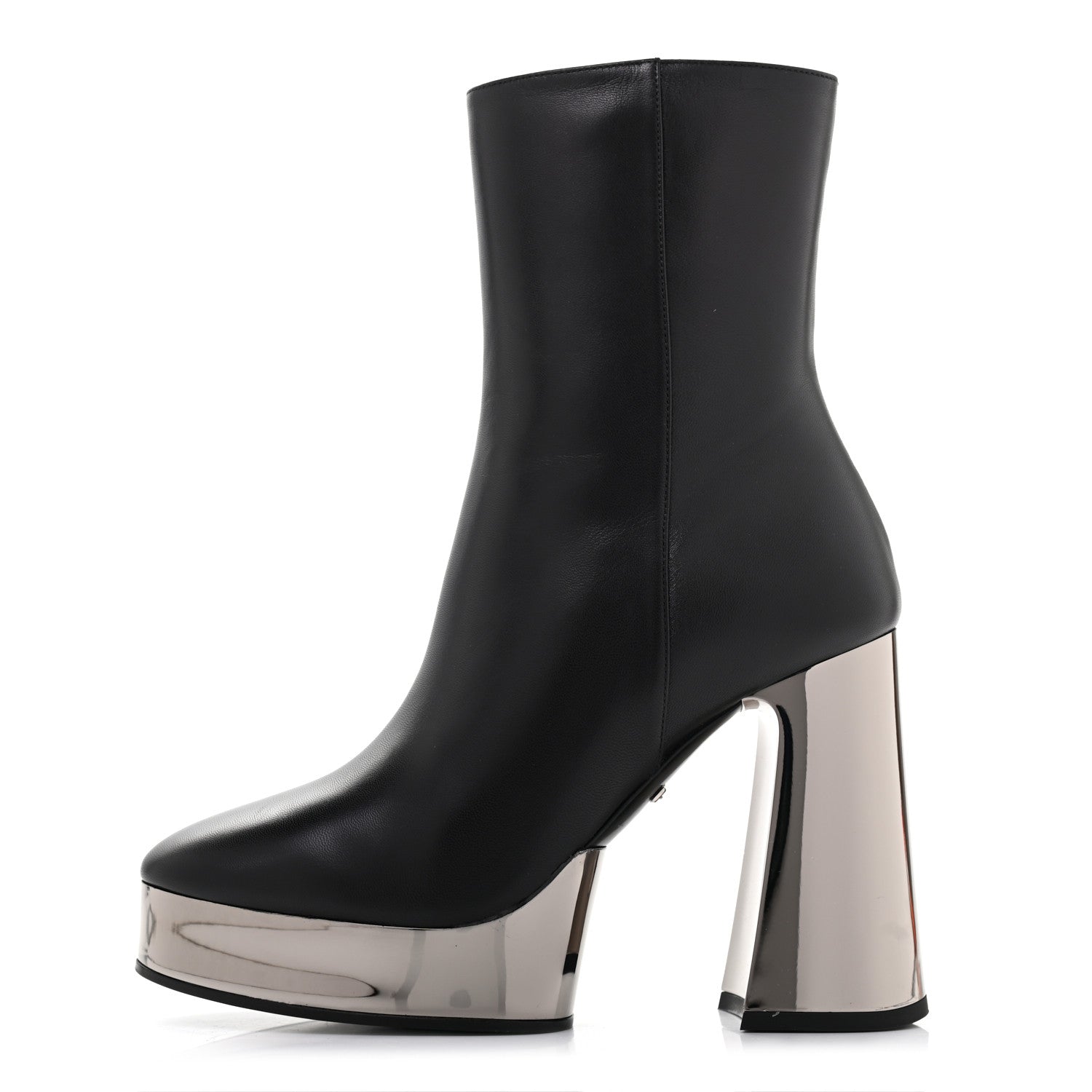 Gucci Malaga Kid Chrome Ankle Boots 36.5 Black 1 of 8