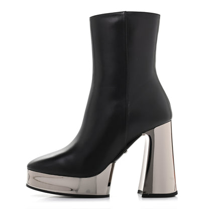 Gucci Malaga Kid Chrome Ankle Boots 36.5 Black 1 of 8