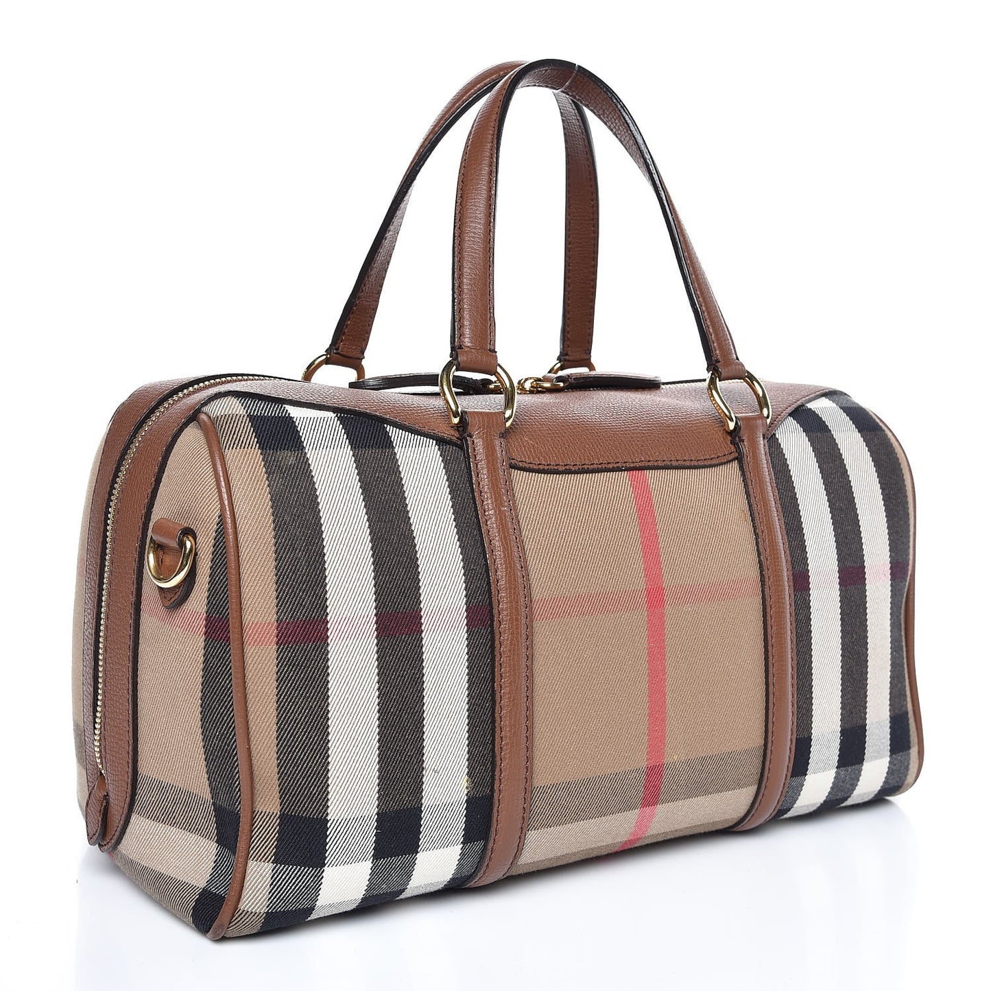 House Check Derby Calfskin Medium Alchester Bowling Bag Tan