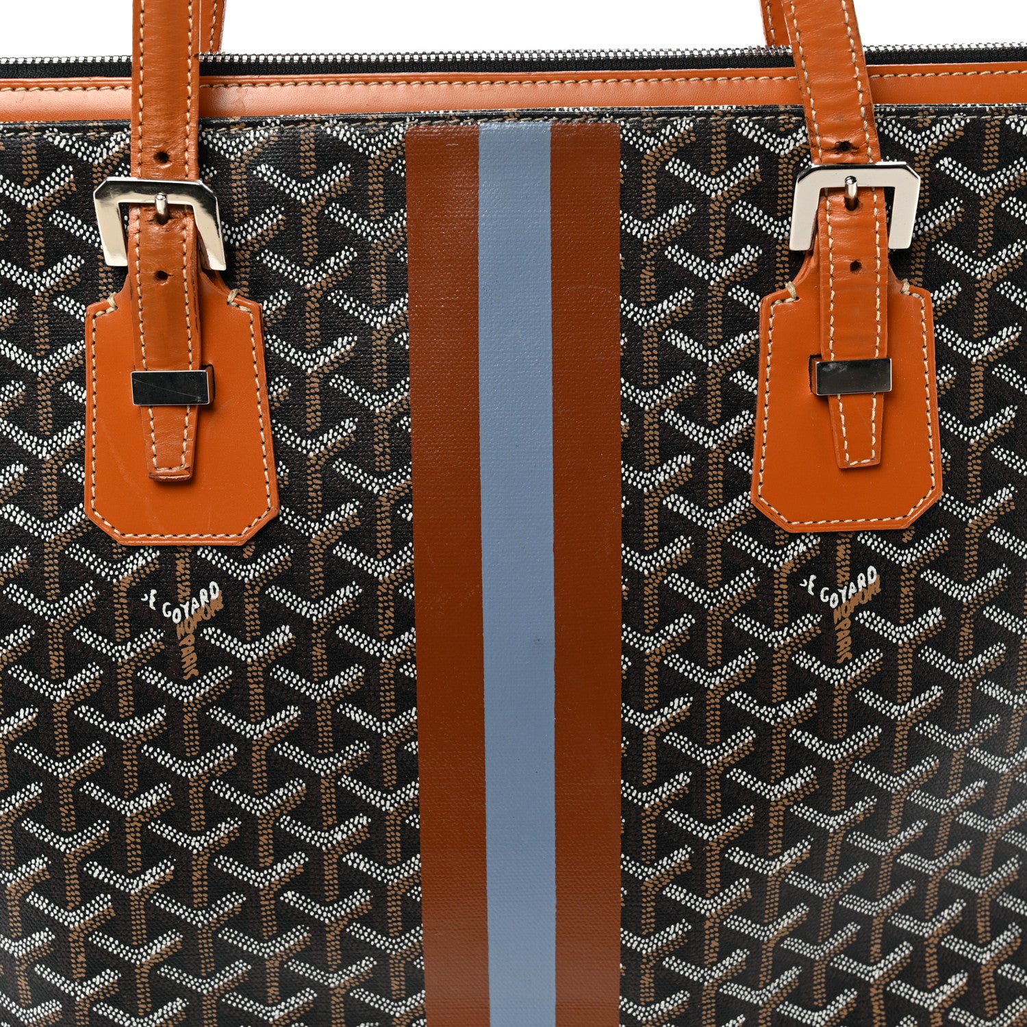 Goyard Goyardine Stripe Sac Marie Galante GM Black Gold 7 of 13