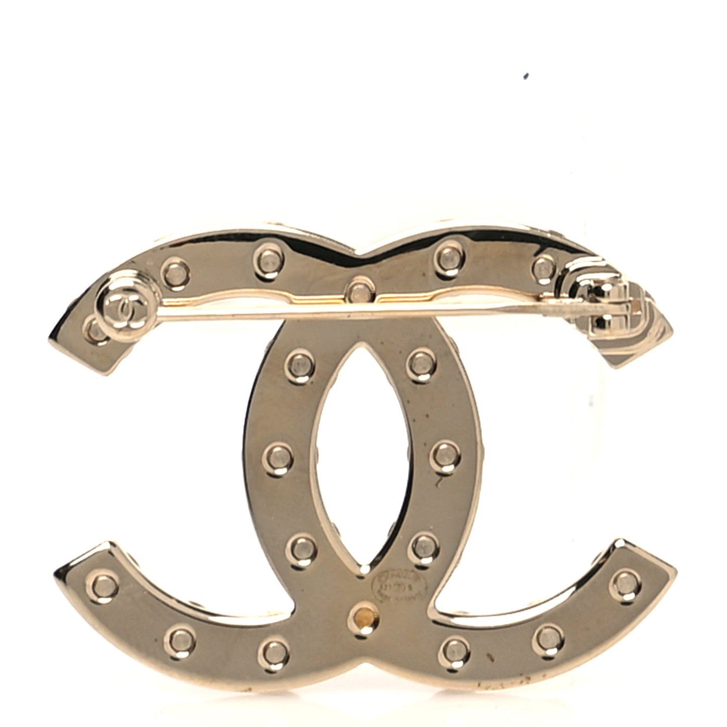 Crystal CC Brooch Gold