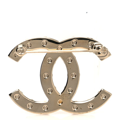Chanel Crystal CC Brooch Gold 3 of 4