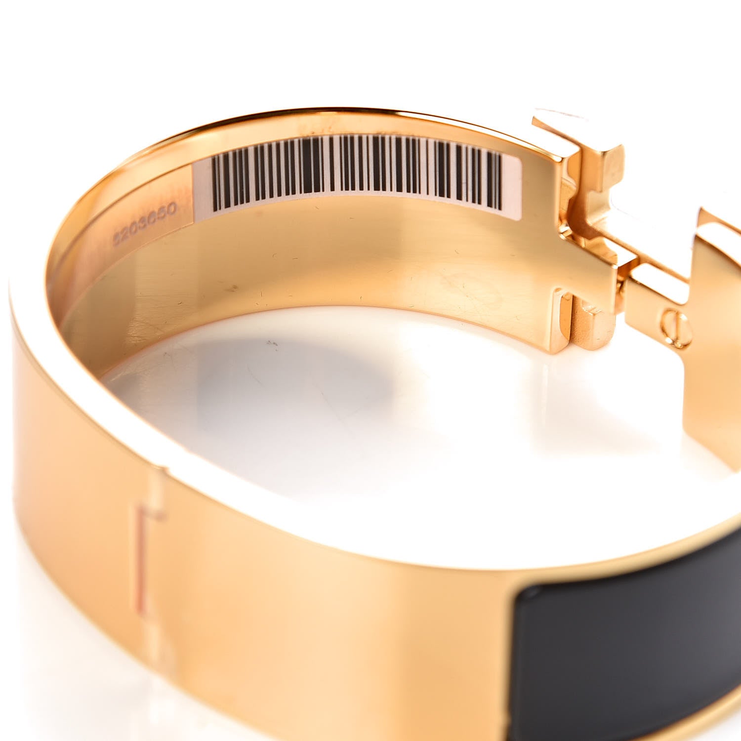 Hermes Enamel Wide Clic Clac H Bracelet GM Black 5 of 7