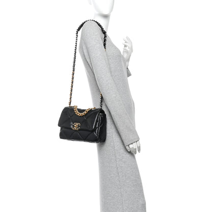 Chanel Lambskin Quilted Medium Chanel 19 Flap Black 2 of 10