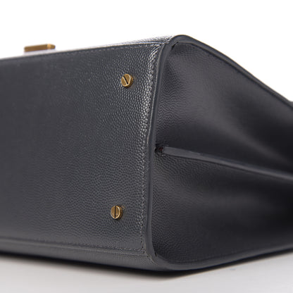 Saint Laurent Grain de Poudre Medium Classic Monogram Cassandra Top Handle Dark Smog 10 of 11