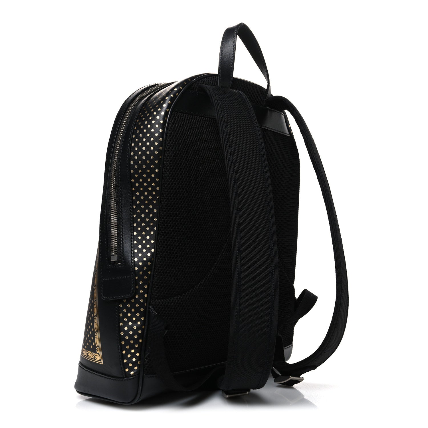 Gucci X SEGA Calfskin GUCCY Stars Dome Backpack Black Gold 3 of 10