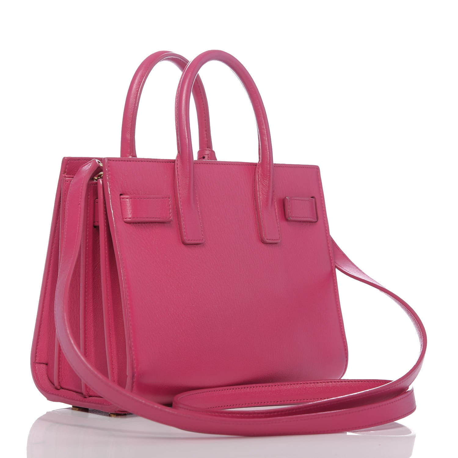 Saint Laurent Calfskin Nano Sac De Jour Lipstick Fuchsia 3 of 12