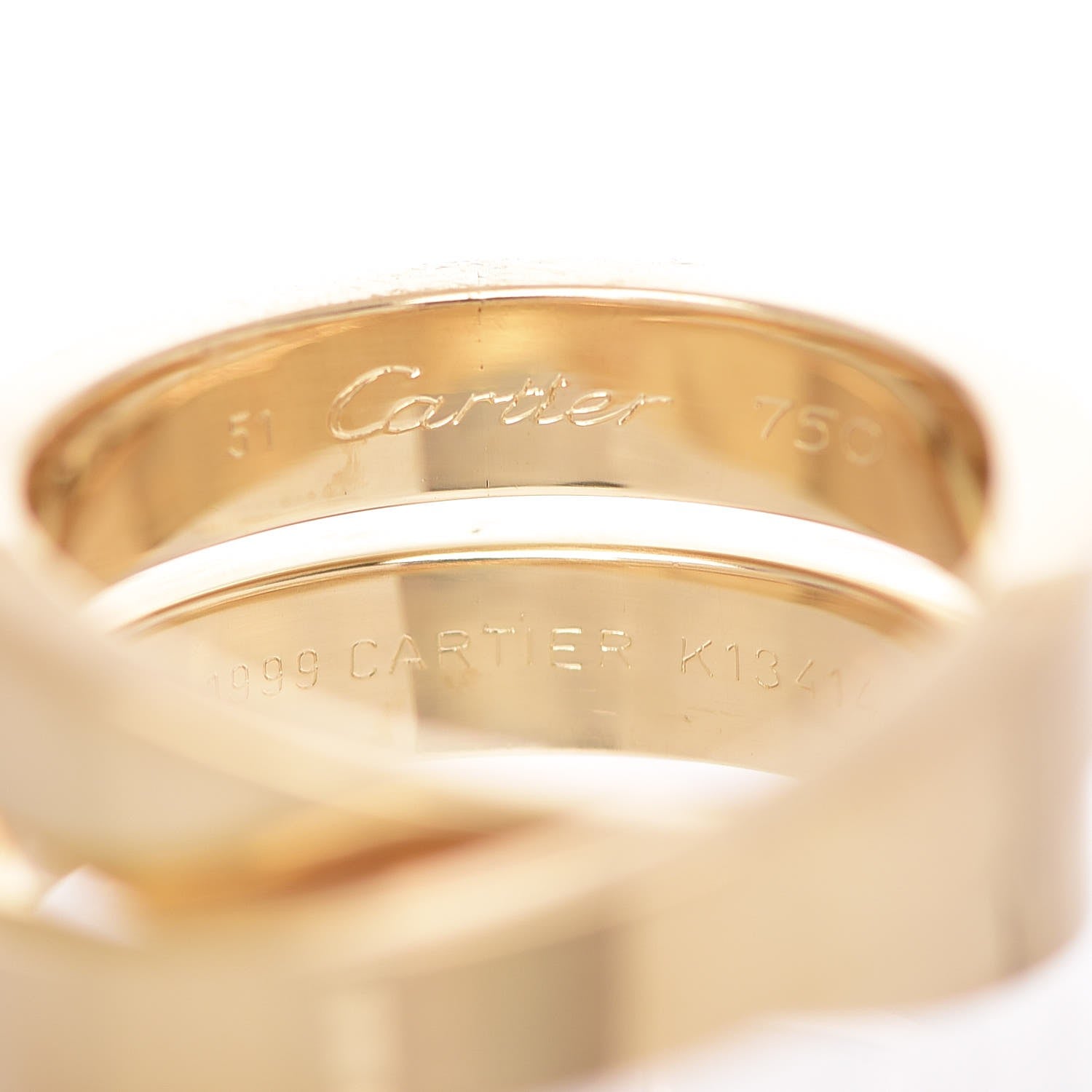 Cartier 18K Yellow Gold 9mm Paris Nouvelle Vague Ring 51 5.75 5 of 5