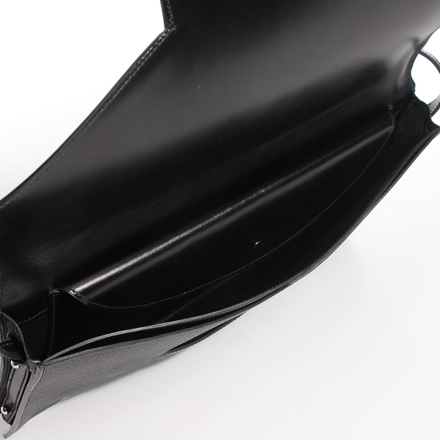 Box Calf Taurillon Clemence Faco Clutch Black