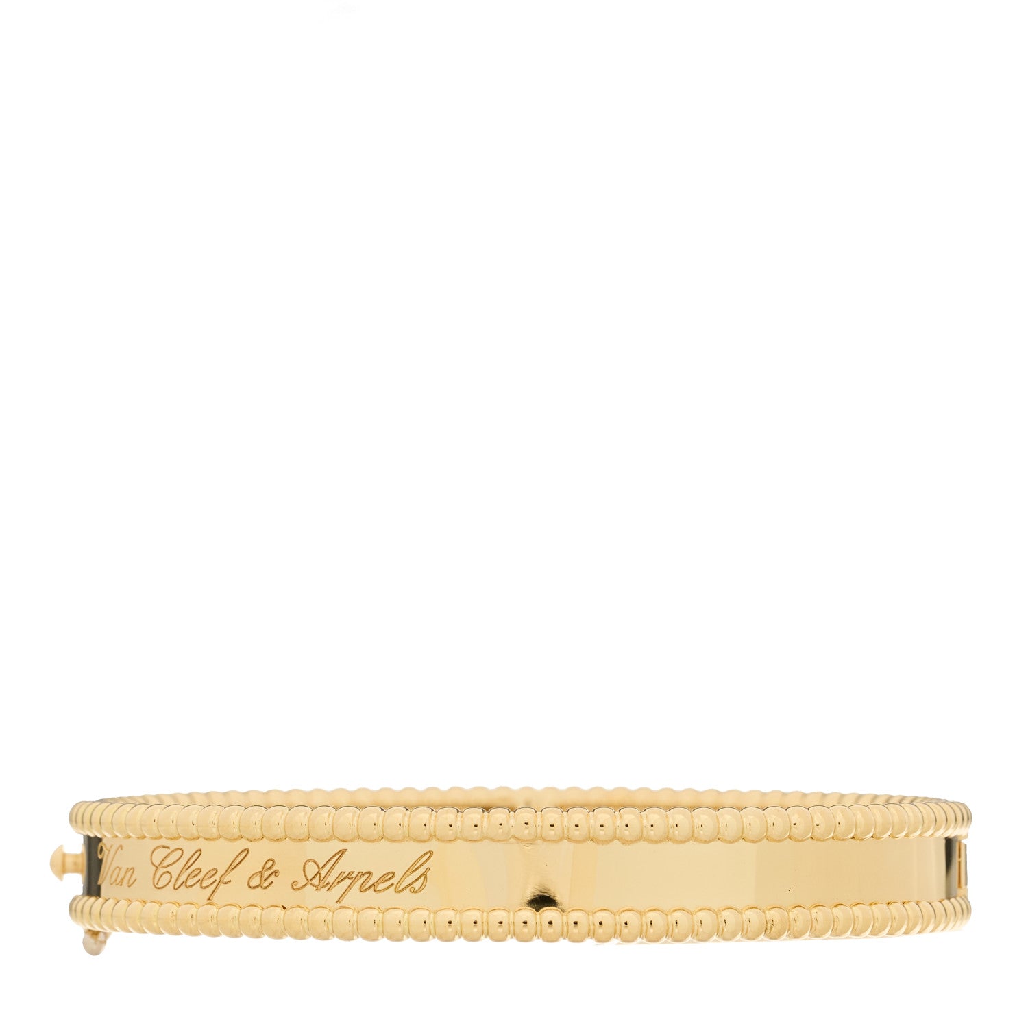 Van Cleef & Arpels 18K Yellow Gold Perlee Signature Bangle Bracelet XS 2 of 4