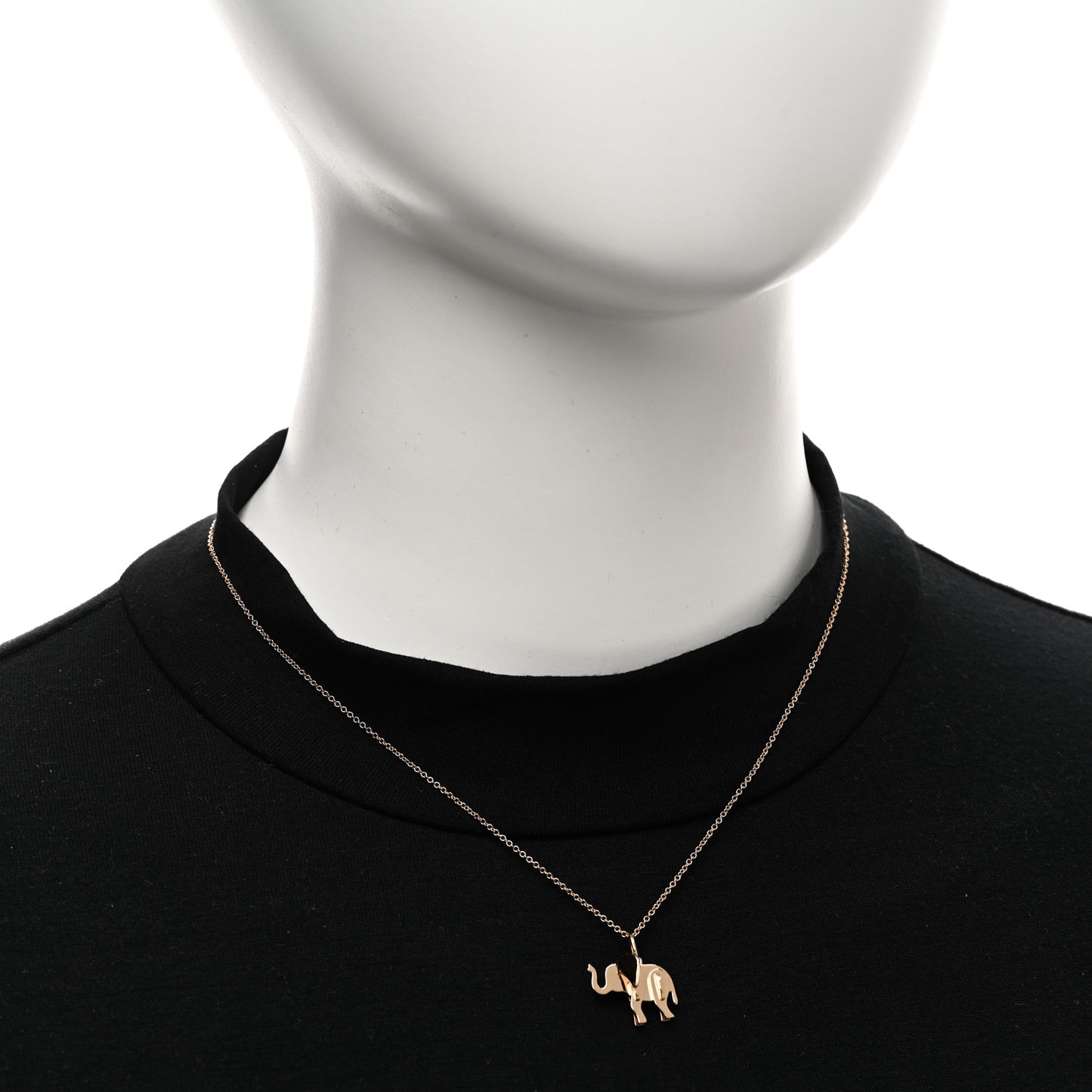 18K Rose Gold Mini Save The Wild Elephant Pendant Necklace