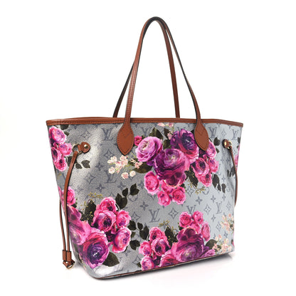 Louis Vuitton Metallic Monogram LV Garden Neverfull MM Silver 4 of 10