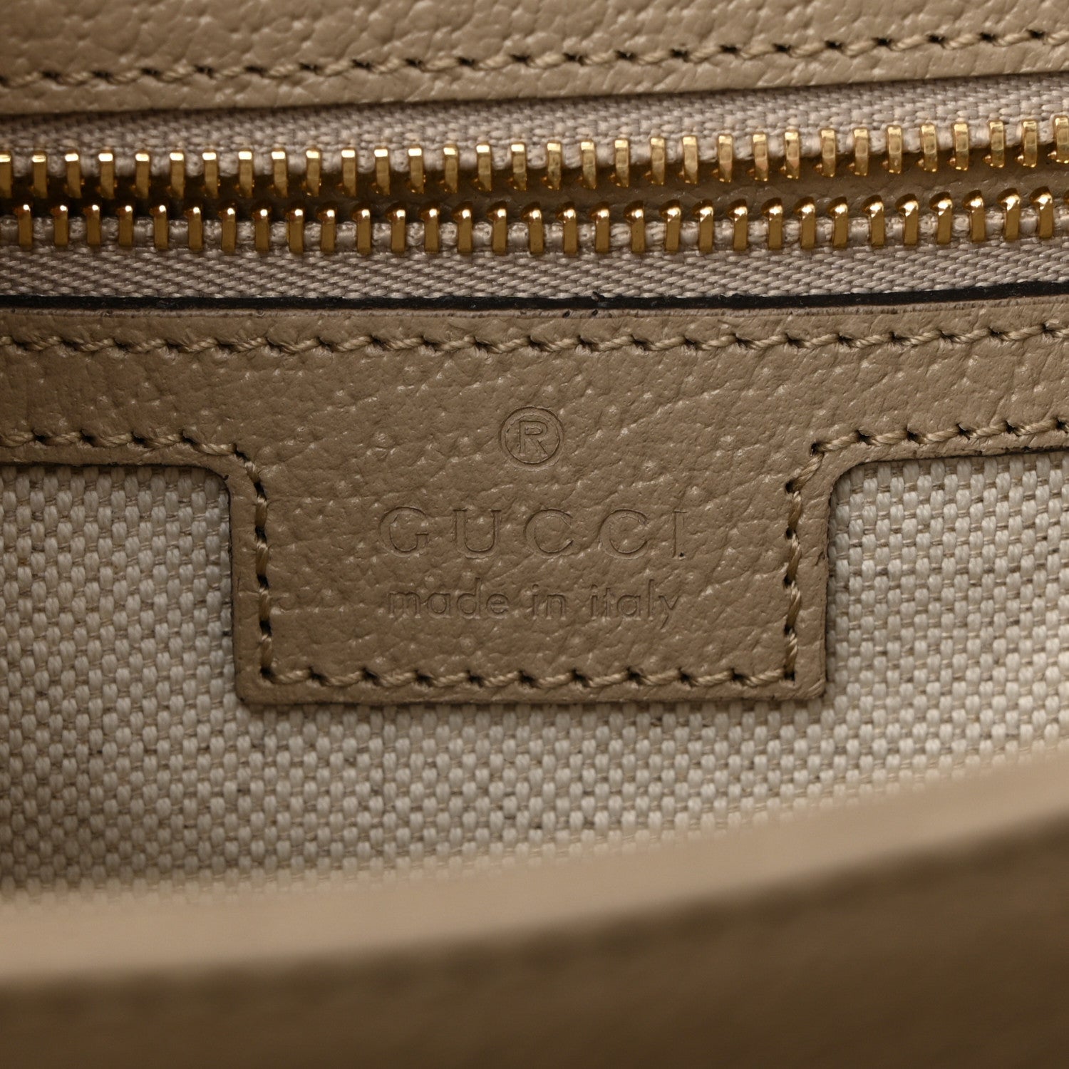 Gucci GG Supreme Monogram Textured Dollar Calfskin Web Small Ophidia Padlock Top Handle Bag Beige Mystic White Oatmeal 6 of 11