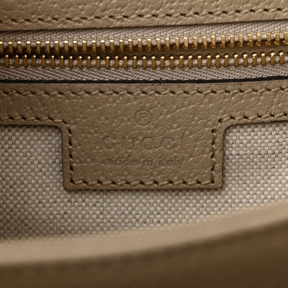 Gucci GG Supreme Monogram Textured Dollar Calfskin Web Small Ophidia Padlock Top Handle Bag Beige Mystic White Oatmeal 6 of 11