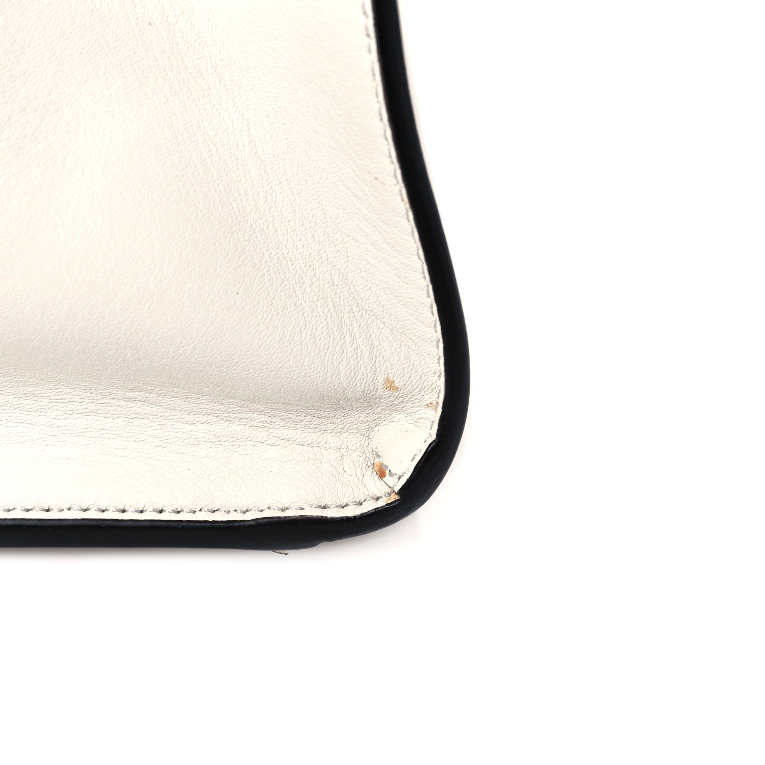 Fendi Vitello Seta Glazed Fabric FF 1974 Medium Peekaboo X-Lite White Ice Mogano Panna 16 of 18