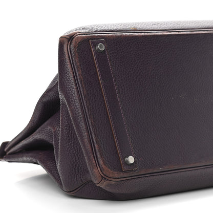 Hermes Taurillon Clemence Birkin 40 Raisin 9 of 17