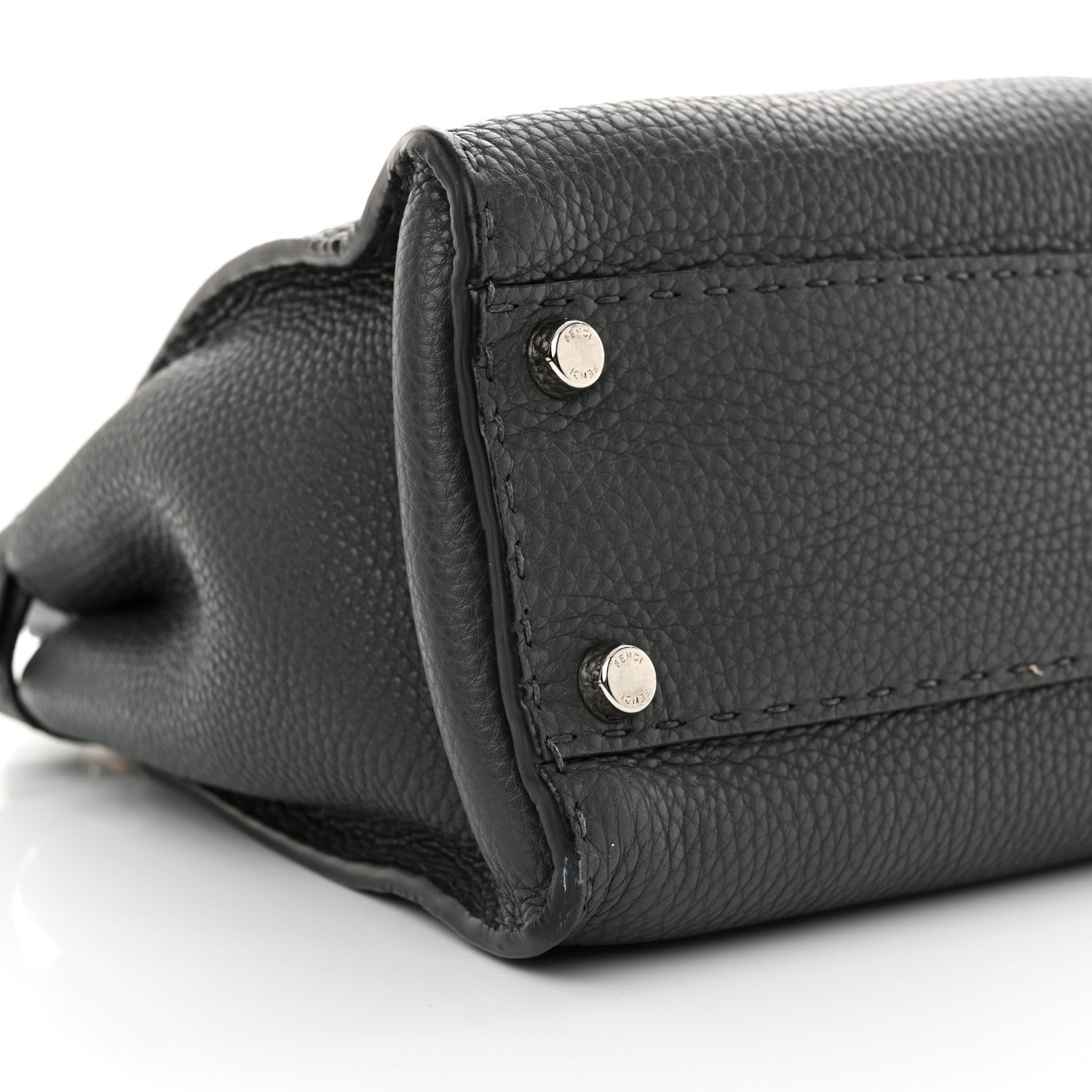 Fendi Cuoio Romano Selleria Bi-Color Medium Peekaboo Iconic Satchel Asfalto Latte 9 of 12