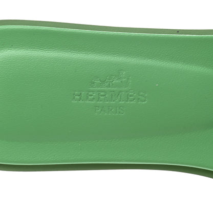 Hermes Epsom Oran Sandals 36.5 Vert Pomme 7 of 9