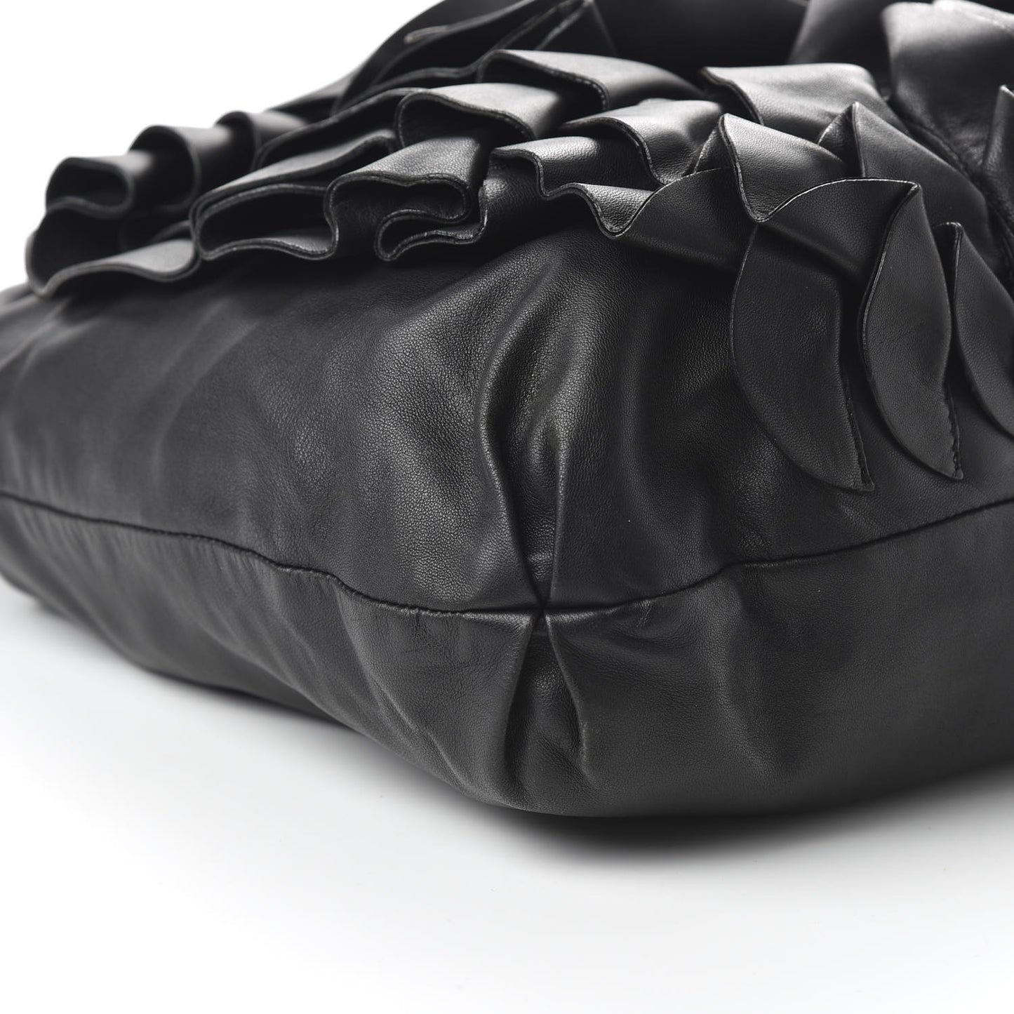 Nappa Pleated Tote Black