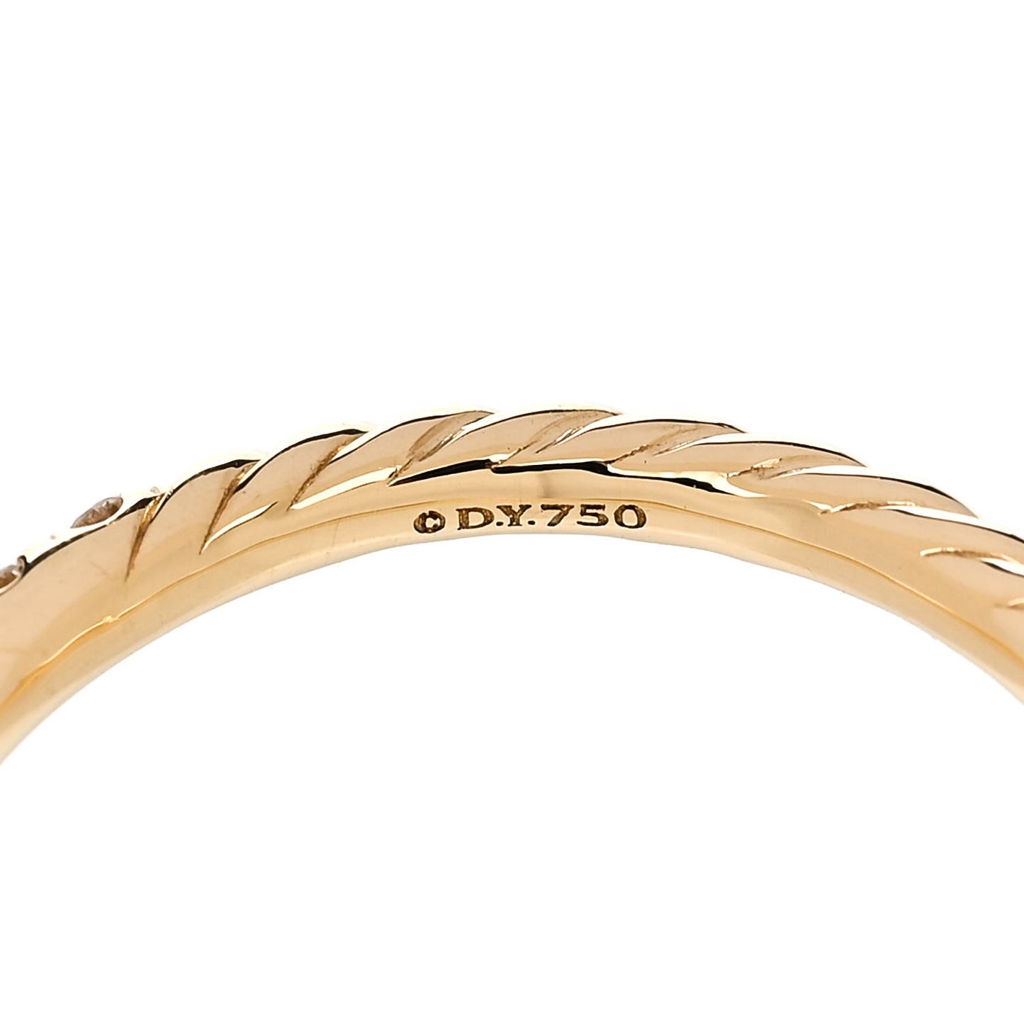 18K Yellow Gold Diamond 2mm Cable Collectibles Band Ring 54 7