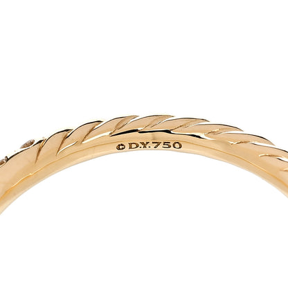 David Yurman 18K Yellow Gold Diamond 2mm Cable Collectibles Band Ring 54 7 4 of 6
