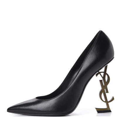 Saint Laurent Calfskin Opyum 110 Pumps 39 Black Gold 1 of 11