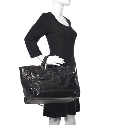 Chanel Glazed Calfskin Large Deauville Tote Black 2 of 12