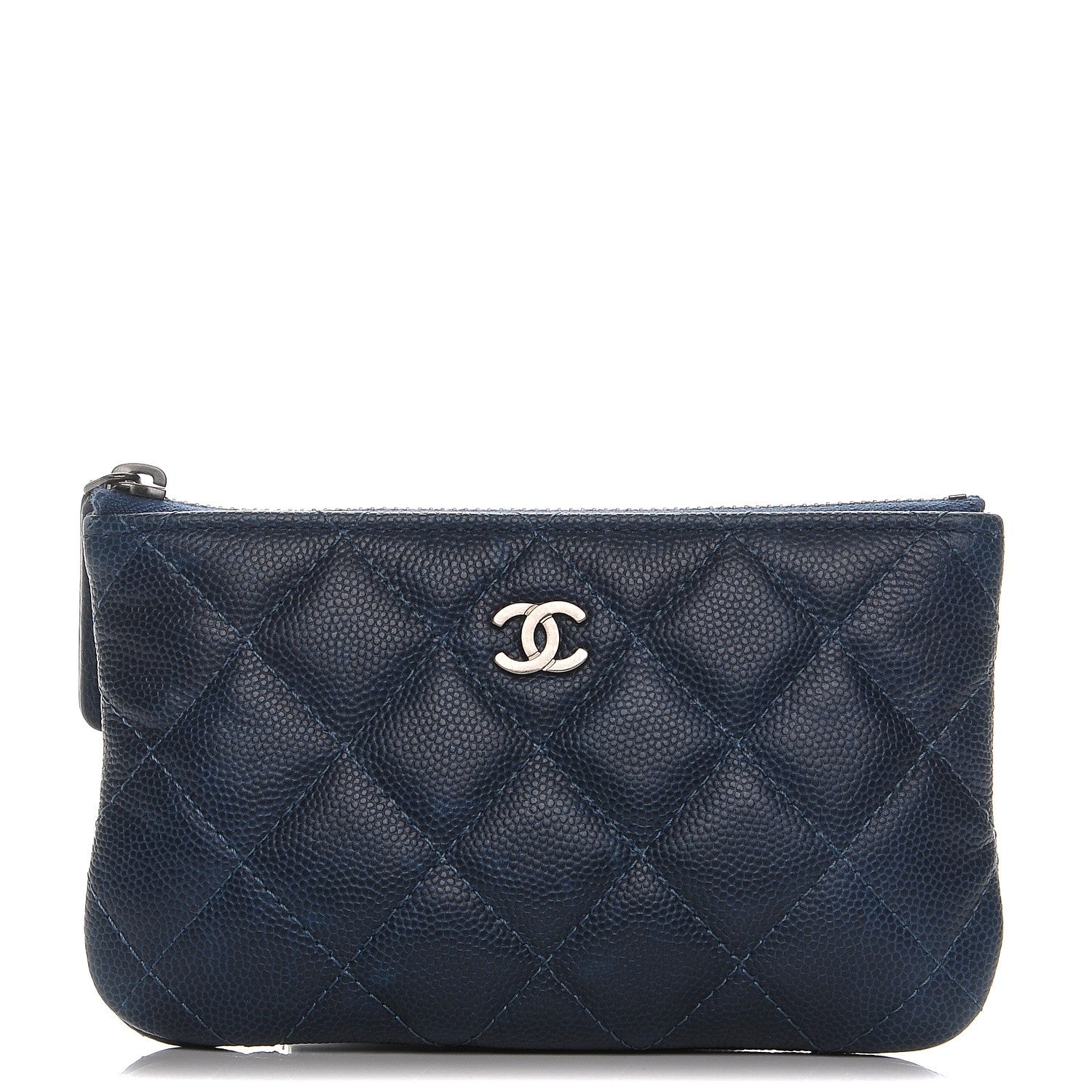 Chanel Caviar Quilted Small Cosmetic Case Navy 1 of 8