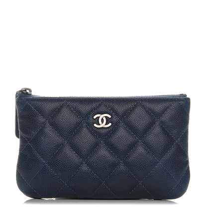 Chanel Caviar Quilted Small Cosmetic Case Navy 1 of 8