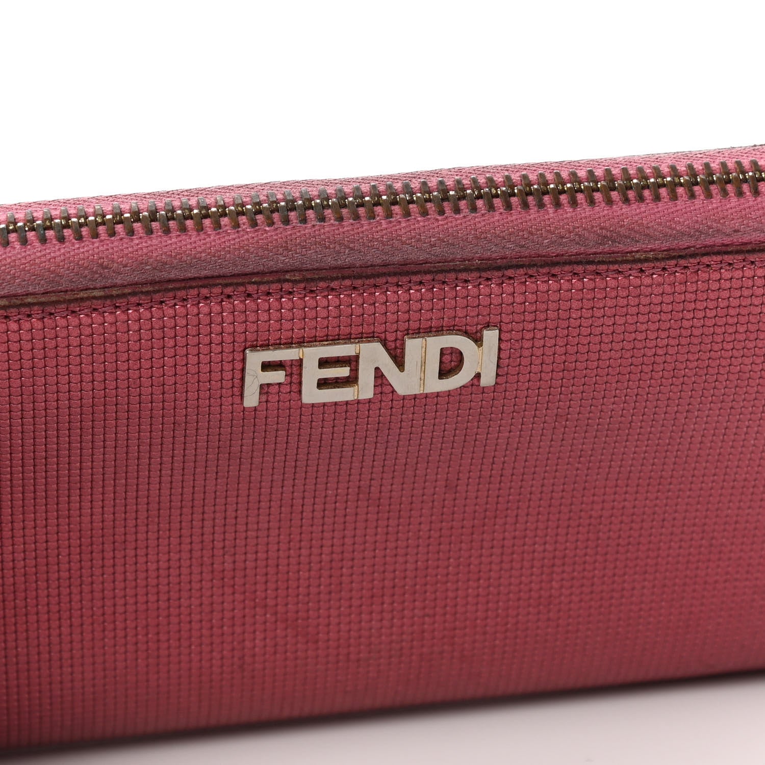 Fendi Vitello Birkin Logo Zip Around Wallet Rosa 9 of 10