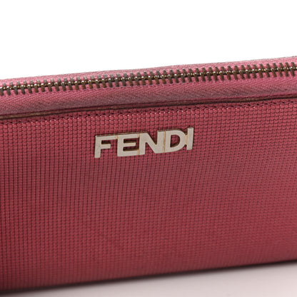 Fendi Vitello Birkin Logo Zip Around Wallet Rosa 9 of 10