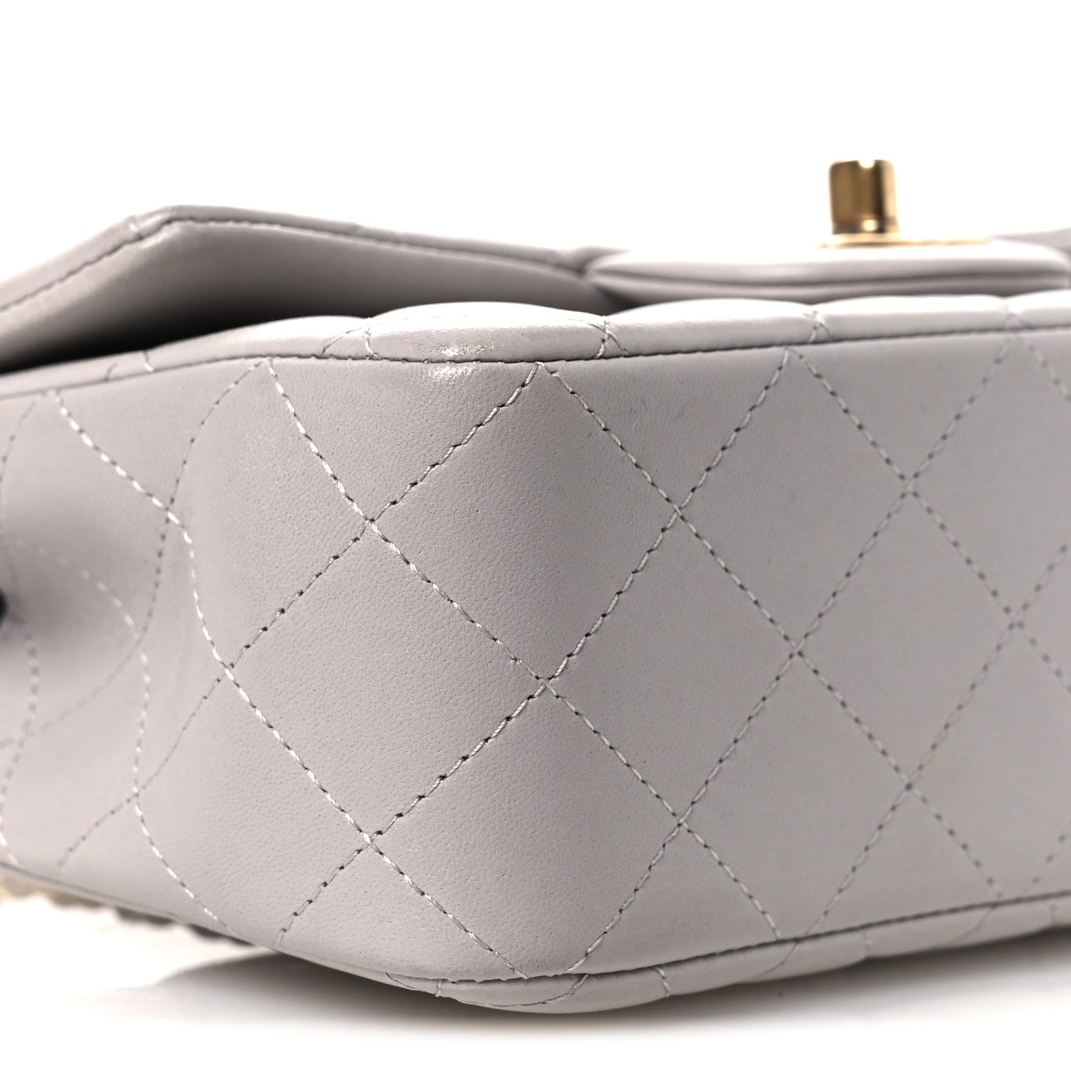 Chanel Lambskin Quilted Mini Top Handle Rectangular Flap Grey 9 of 11