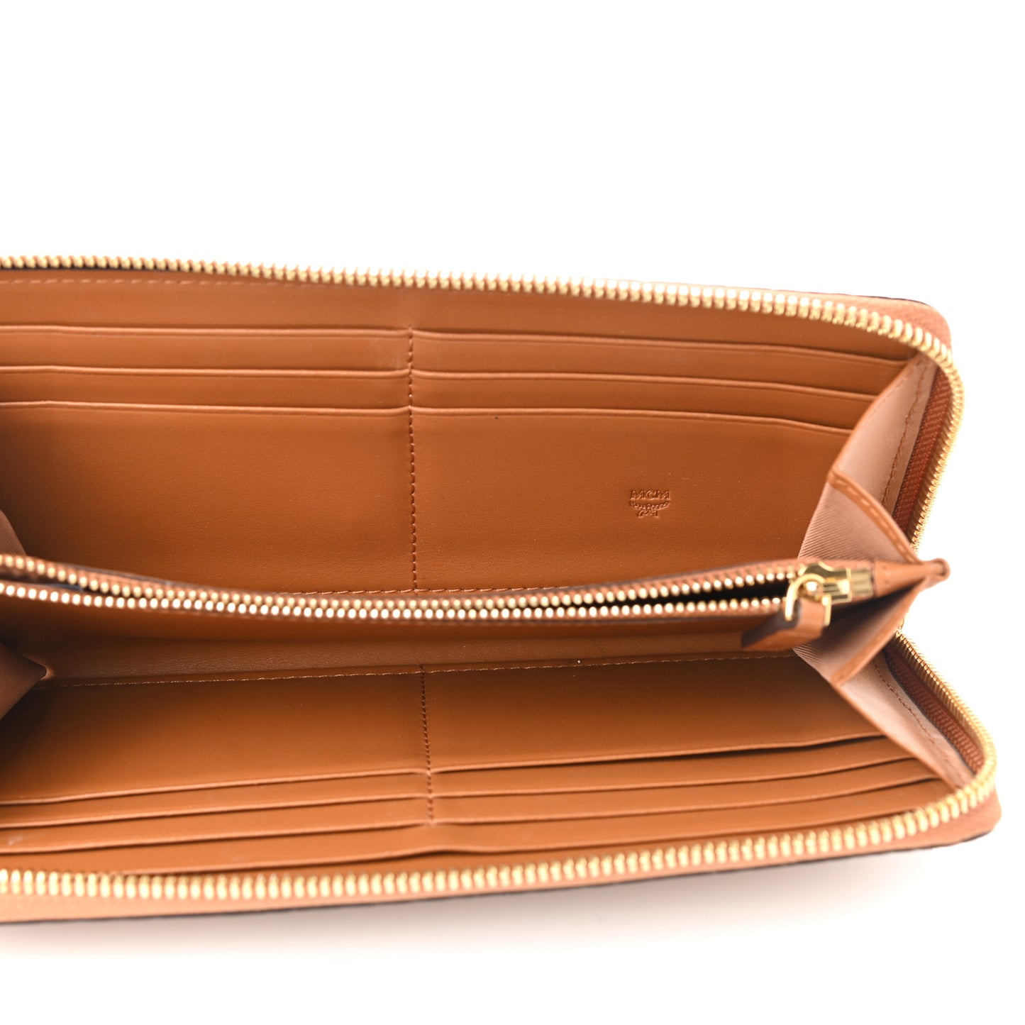 Visetos Large Zip Around Wallet Cognac
