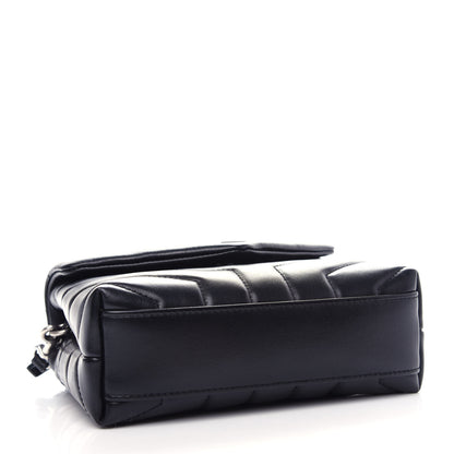 Saint Laurent Calfskin Y Quilted Monogram Toy Loulou Crossbody Bag Black 4 of 13
