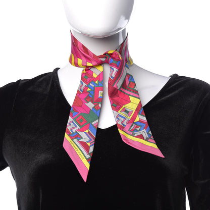 Hermes Silk Le Fil d'Ariane Twilly Rose Vif Jaune Bleu 2 of 5