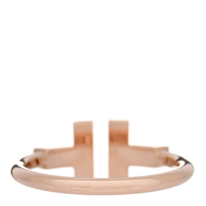 Tiffany 18K Rose Gold Diamond Mother of Pearl T Wire Ring 56 7.75 3 of 4