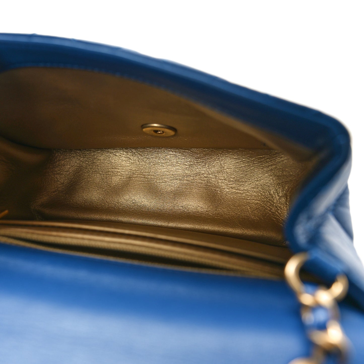 Lambskin Quilted Mini Pearl Crush Flap Blue