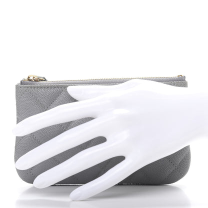 Chanel Caviar Quilted Small Cosmetic Case Grey 2 of 8