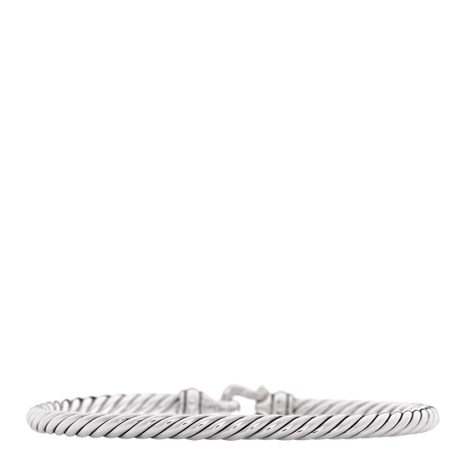 David Yurman Sterling Silver 14K Yellow Gold 4mm Cable Classic Buckle Bracelet 2 of 3