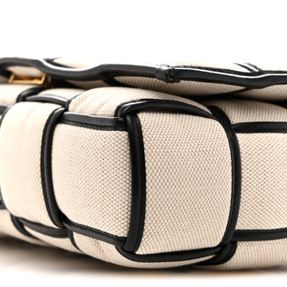 Bottega Veneta Canvas Intrecciato Padded Cassette Crossbody Bag Natural Black 10 of 10