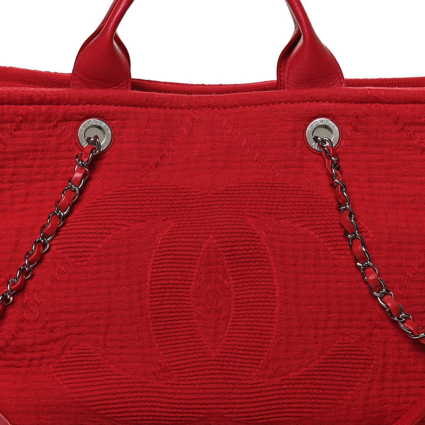Canvas Large Double Face Shopping Tote Red